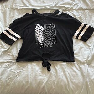 Black crop top Attack on Titan Shirt